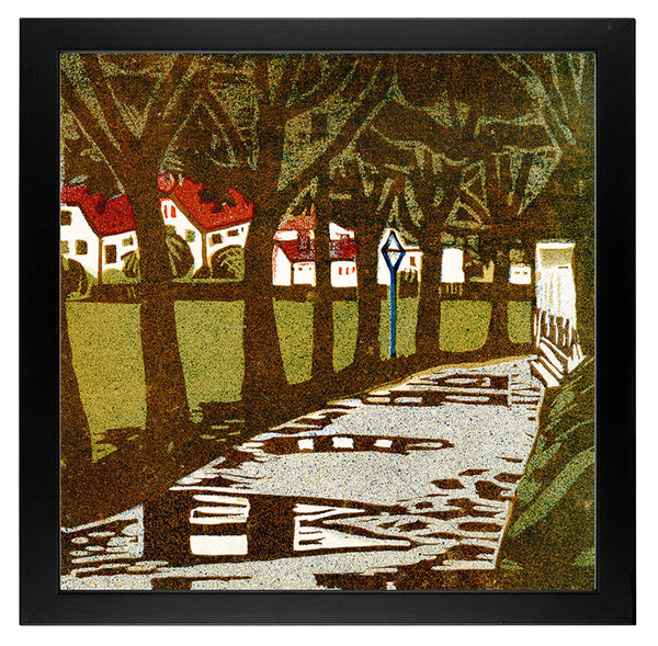 Kunstdruck: Holzschnitt Baumallee