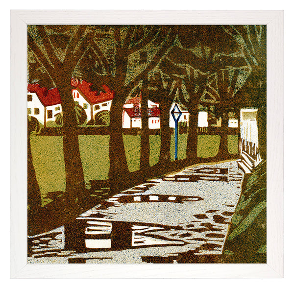 Kunstdruck: Holzschnitt Baumallee