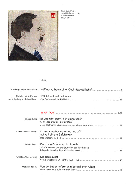 JOSEF HOFFMANN 1870–1956. Fortschritt durch Schönheit