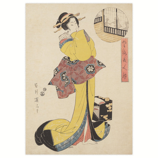 Frau im gelben Kimono