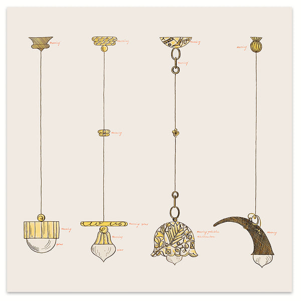 Fine Art Print: Josef Hoffmann - WW chandelier designs