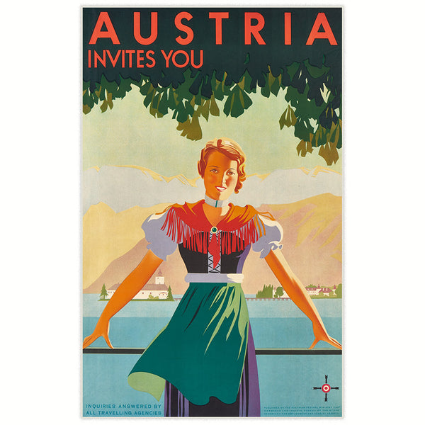 Werbeplakat 1934 - Austria invites you