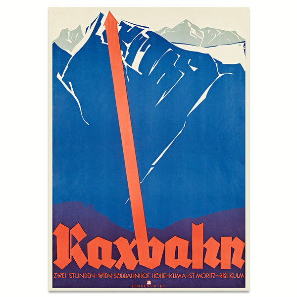 Art Print: Travel Poster Raxbahn | Premium Wood Frame